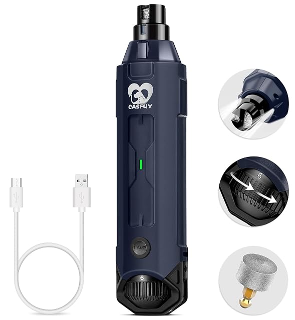 Casfuy six-speed pet nail grinder with LED lights