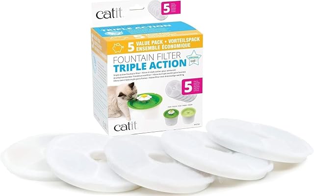 Catit Triple Action fountain filters five pack