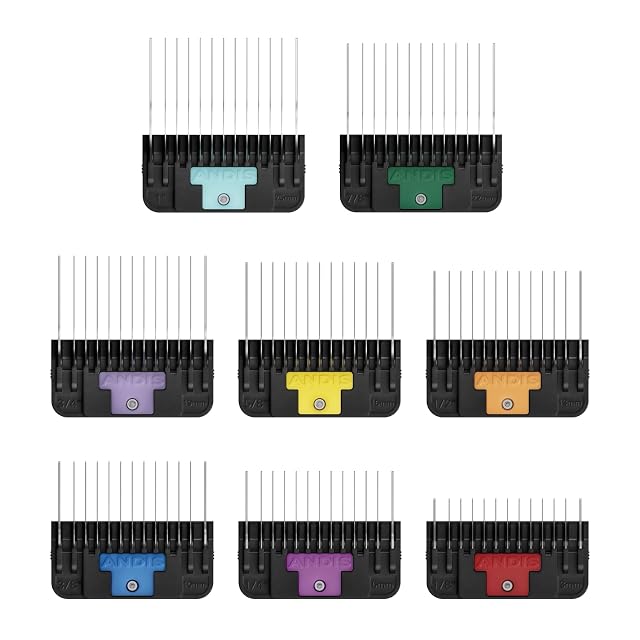 Andis 561475 eight-piece stainless steel comb set for wide clipper blades