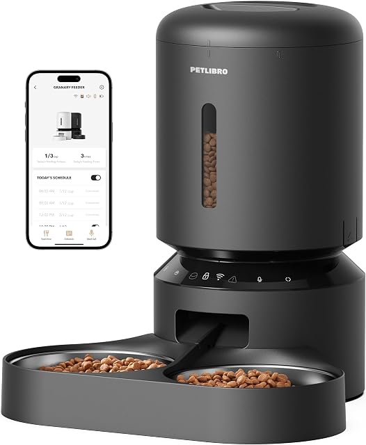PETLIBRO AF103 automatic cat feeder with two stainless steel bowls