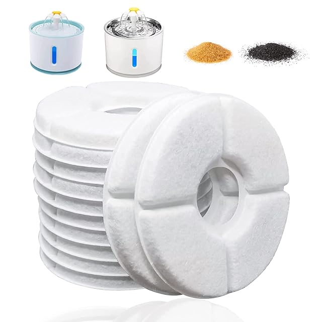 Cirfifth twelve-pack of cat water fountain replacement carbon filters