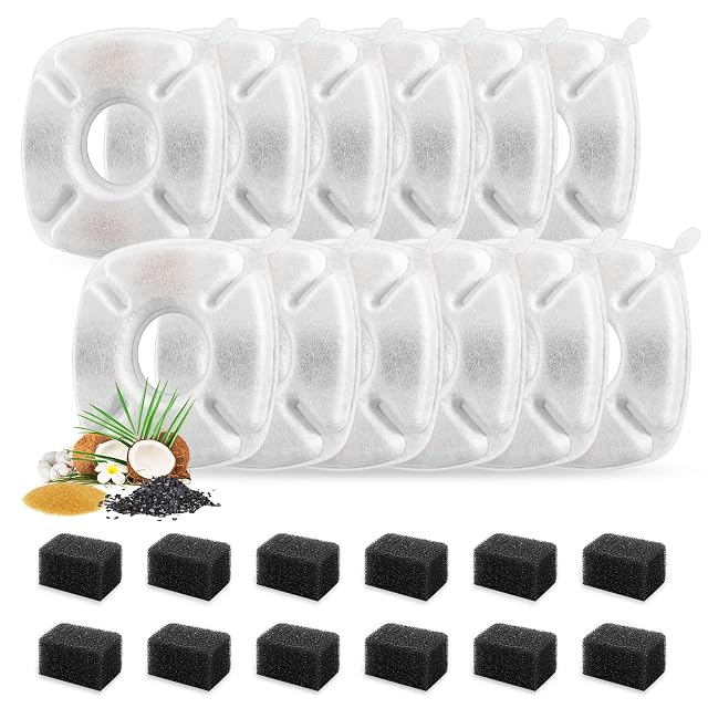 Porens twenty-four piece cat fountain filter and sponge set with brush