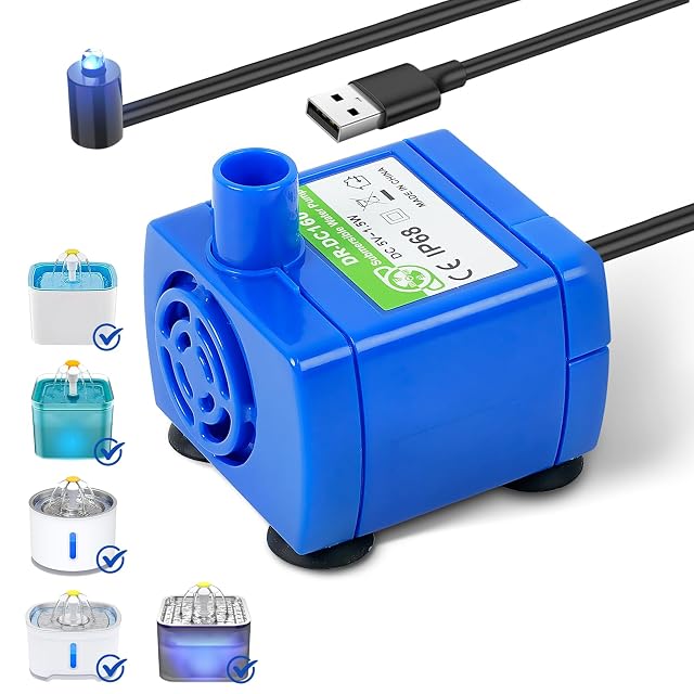 Baofum DR-DC160 submersible cat fountain replacement pump with LED