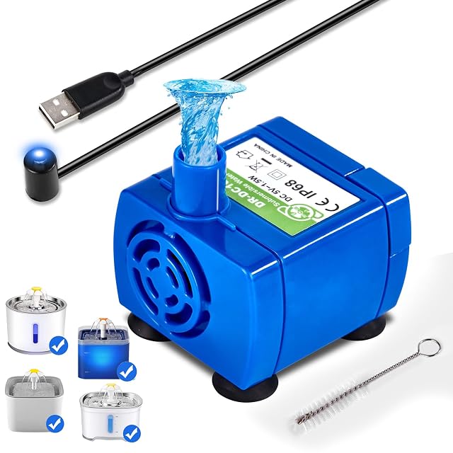 Monsin DR-DC160 replacement pump for round and flower cap cat fountains