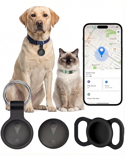 Knvieeu pet location tag with collar holder for dogs