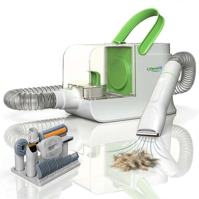 Lifenaxx LX-052 6-in-1 pet grooming kit with vacuum