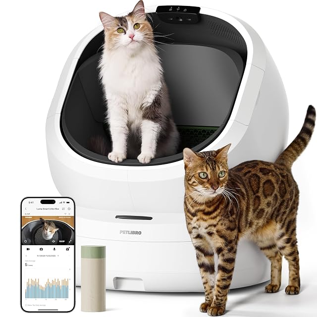 PETLIBRO Luma white open-top automatic litter box with AI camera