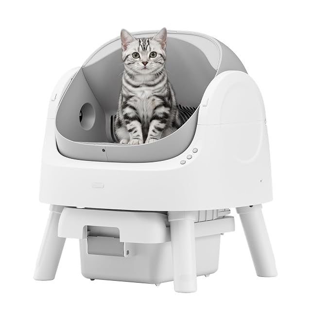 teweoa open-top automatic self-cleaning cat litter box for multiple cats