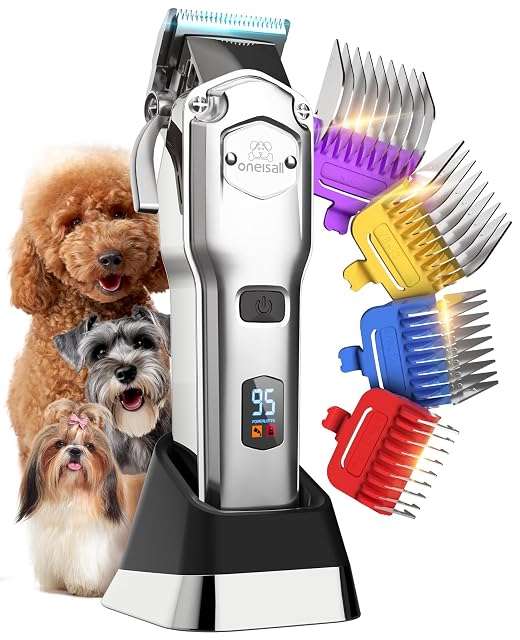 oneisall dog clipper with metal guide combs