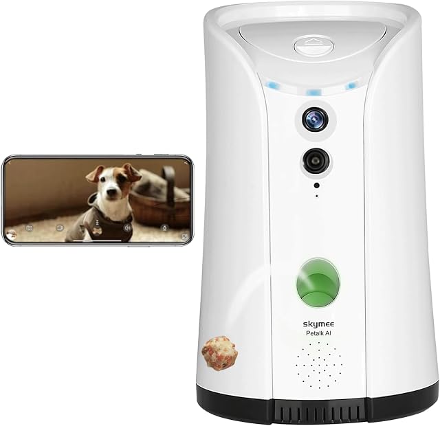 SKYMEE Petalk AI pet camera with treat dispenser and two-way audio