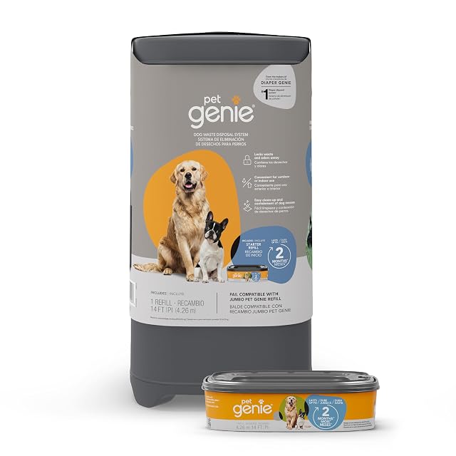 Pet Genie dog waste disposal pail with odor-locking lid
