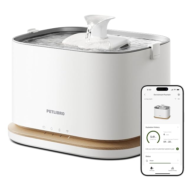 PETLIBRO Dockstream 2 cordless cat water fountain with stainless steel tray